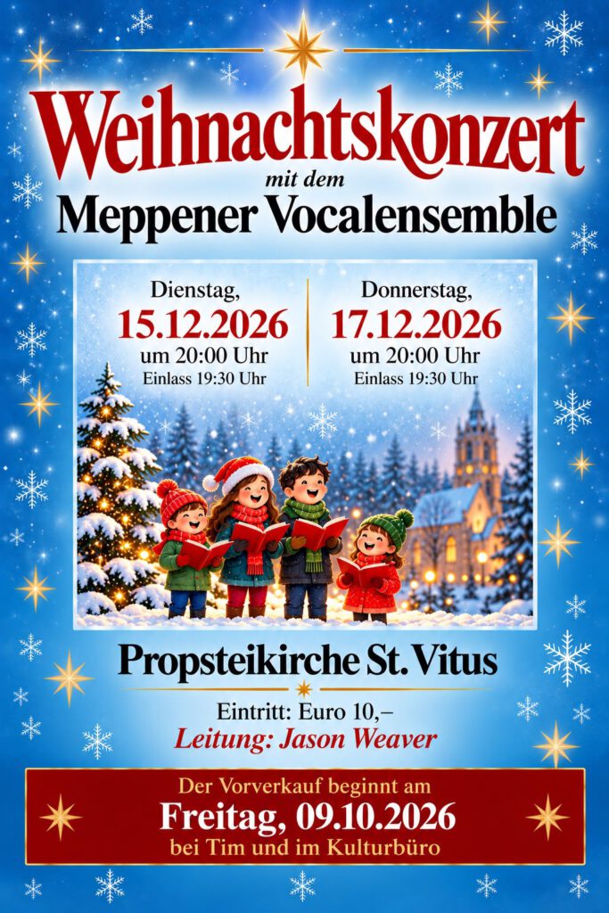 Weihnachtskonzerte 2026 Ankündigung
